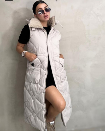 پافر بلند کلاهدار زنانه مدل Avery کرم رنگ