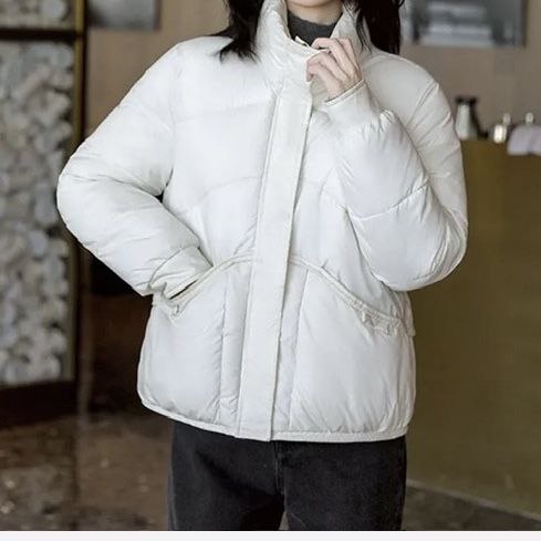 کاپشن کوتاه پفی زنانه مدل Drawstring _گرم و سبک باطراحی اسپرت