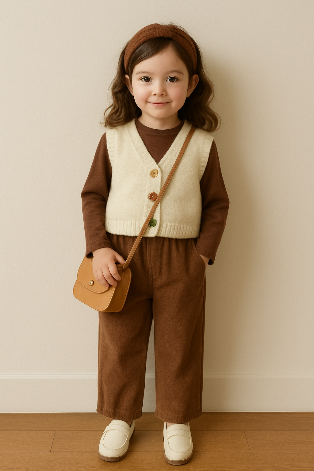 ست سه تیکه یونیسکس مدل کلاسیک_بلوز ژسله و شلوار قهوه ای