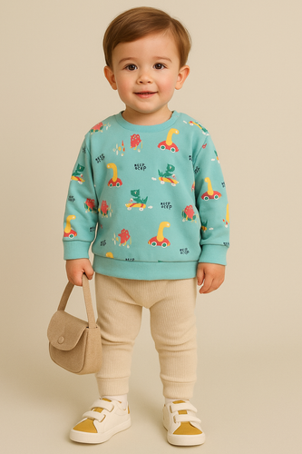 دورس نقلی پسرانه طرح ماشین _رنگ فیروزهای شاد