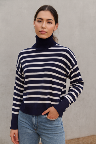 بافت راه راه زنانه یقه سه سانت برند spring field